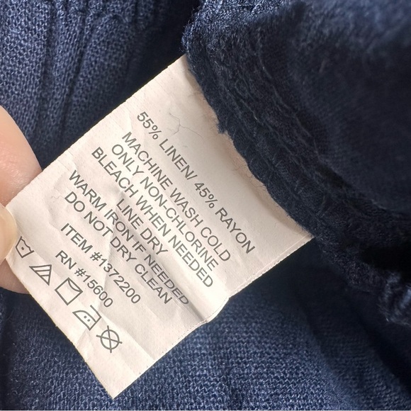 Briggs Women’s Linen blend Pull on Pants Elastic Waistband Size Large Wide Leg - Picture 7 of 8